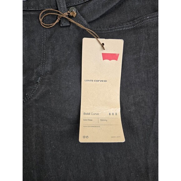 New Women's Levi's Black Bold Curve Mid Rise Skinny Jeans in Size 27x32 NWT - Picture 8 of 11